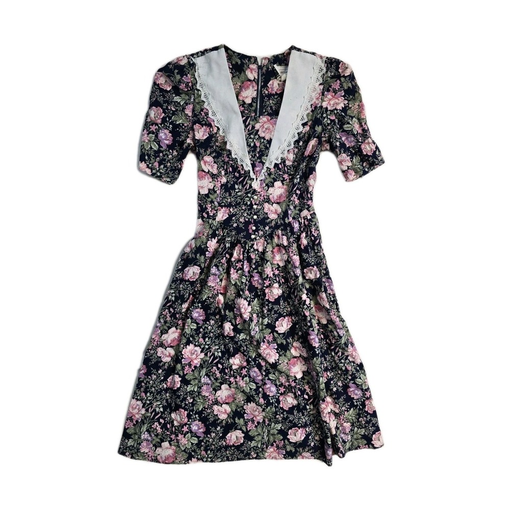 Vintage Women's‎ Dress Floral Size 8 Maggie Lawrence